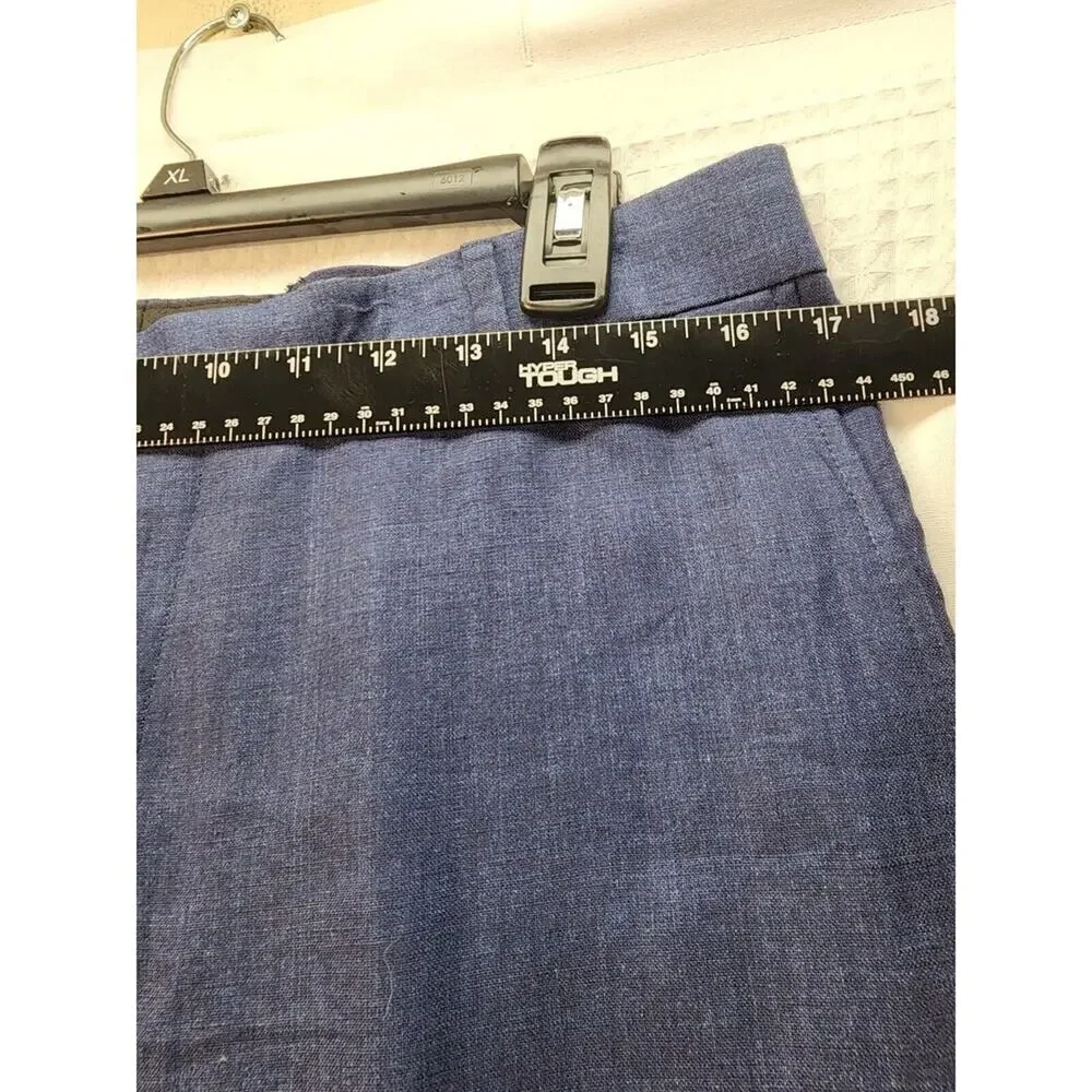 Palm Beach Mens Suit Pants Blue Size 34RW Linen NWOT Pockets Straight Leg 8236